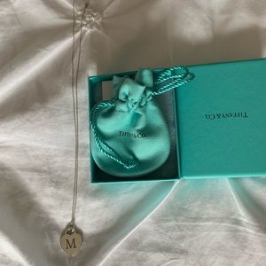 Tiffany & Co M pendant and necklace